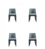 Gansevoort Modern Wood Vegan Leather Dining Chair in Pewter - Set of 4 | Chaise de salle a manger moderne Gansevoort en bois et cuir vegetalien coloris etain - Lot de 4