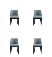 Gansevoort Modern Wood Vegan Leather Dining Chair in Pewter - Set of 4