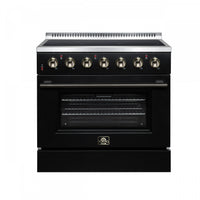 Forno Galiano 36 Inch Freestanding Electric range, 5 radiant burners, 5.36 cu.ft., Black - FFSEL6083-36BLK Electric Range