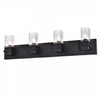 Dainolite Veronica 4 Light Vanity Light Matte Black Clear Glass Lamp|Lumière de coiffeuse Veronica de Dainolite en verre transparent, avec fini noir mat et 4 ampoules