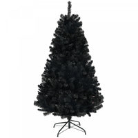 Homcom 6ft Artificial Christmas Tree With Auto Open, Steel Base, Black
