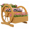 Outsunny Wooden Wagon Planter Box, Decorative 3-tier Raised Garden Bed|Outsunny Wagon En Bois Jardiniere Box, Lit De Jardin Sureleve Decoratif