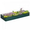 Outsunny 95\" X 36\" X 12\" Galvanized Raised Garden Bed, Metal Elevated Planter Box, Easy Diy And Cleaning For Growing Flowers, Herbs, Succulents, Green