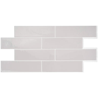 Smart Tiles Peel and Stick 2-Sheet 23 x 11 Backsplash - Oslo Grey|Dosseret Smart Tiles peler et coller 23 x 11, 2 feuilles - Oslo Grey