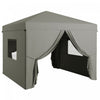 Outsunny 10' X 10' Pop Up Canopy Tent With Mesh Windows, Light Grey|Outsunny Tente Escamotable 10' X 10' Avec Fenetres En Maille, Gris Clair