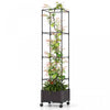 Costway 1 Pcs 67\" Planter Raised Garden Bed With Planter Box &trellis Adjustable Height