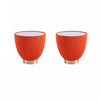 Anderson Modern Sintered Stone Top Upholstered End Table in Orange - Set of 2