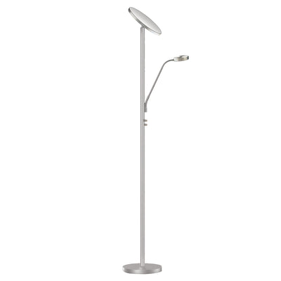 Dainolite Mother And Son LED Floor Lamp Satin Nickel Finish|Lampe à pied Mother and Son de Dainolite avec fini nickel satiné et ampoule à DEL