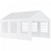 Outsunny 20'x13' Heavy Duty Party Tent, Portable Sun Shelter With Sidewalls W|Tente De Fete Tube En Acier Galvanise 600x400x280cm Tente Reception Mariage Chapiteau Blanc 05