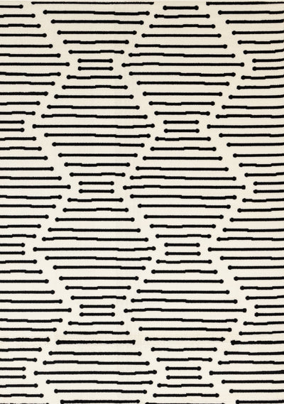 Forte Black White Stripes Area Rug - 6'7" x 9'6"|Carpette Forte noire et blanche à motif de rayures - 6 pi 7 po x 9 pi 6 po