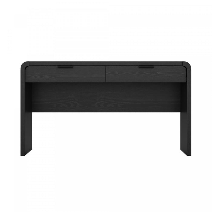 Grace Modern 54\" Office Desk in Black (2-Drawer)