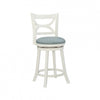 Sawyer Faux Leather Counter-Height Stool - Cream and Blue|Tabouret Sawyer de hauteur comptoir en similicuir - crème et bleu