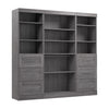 Bestar Pur 86 W Closet Organization System with Drawers - Bark Grey|Système d’organisation de garde-robe Pur de Bestar de 86 po (L) avec tiroirs - gris écorce