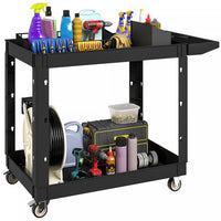 Homcom 2-tier Rolling Tool Cart, 500 Lbs Capacity Utility Cart, Black