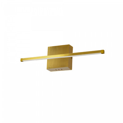 Dainolite Array LED Wall Sconce Horizontal 19w Aged Brass White Acrylic Diffuser Lamp|Applique murale horizontale Array de Dainolite en acrylique blanc qui diffuse la lumière, avec fini laiton vieilli et ampoule à DEL de 19 W