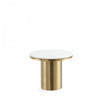 Glenn Modern Glam Sintered Stone Top End Table in Gold