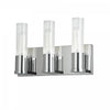 Dainolite Tube 3 Light Vanity Light Polished Chrome Clear Fluted Glass Lamp|Lumière de coiffeuse Tube de Dainolite en verre cannelé transparent, avec fini chromé poli et 3 ampoules