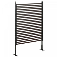 Outsunny Picket Metal Garden Fence 5 ft Outdoor Fencing with Feet, Brown
