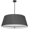 Dainolite Preston 4 Light Pendant 33" Dia Matte Black Black Fabric Shade Lamp|Luminaire suspendu Preston de Dainolite de 33 po de diamètre avec abat-jour en tissu noir, fini noir mat et 4 ampoules