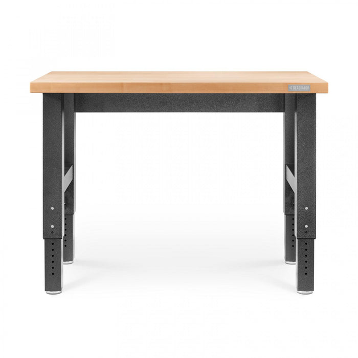 Gladiator 4' Adjustable Height Hardwood Workbench - Hammered Granite
