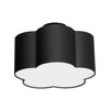 Dainolite Phlox 3 Light Flush Mount Small Matte Black Black/White Shade Lamp|Petit plafonnier affleuré Phlox de Dainolite avec abat-jour noir et blanc, fini noir mat et 3 ampoules