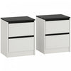 HOMCOM Nightstands Set of 2, Modern Bedside Tables with 2 Drawers, White