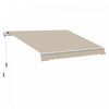 Outsunny 13' X 8' Manual Retractable Patio Awning Sun Shade Outdoor Deck Window Door Canopy Shelter |Outsunny 13' X 8' Auvent De Terrasse Retractable Manuel Resistant A L'eau Pare-soleil Exterieur Pont