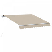 Outsunny 13' X 8' Manual Retractable Patio Awning Sun Shade Outdoor Deck Window Door Canopy Shelter 