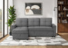Sleeper Sofa, 90" Length, Convertible Sofa Bed, Storage Chaise, Dark Grey Fabric Sleeper Sofa | Canape-Lit Convertible, Chaise De Rangement, 90" Longueur, Tissu Gris Fonce