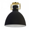 Dainolite Liberty 1 Light Semi-flush Mount Incandescent Aged Brass Matte Black Lamp