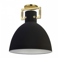 Dainolite Liberty 1 Light Semi-flush Mount Incandescent Aged Brass Matte Black Lamp