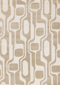 Leopold Modern Mid-Century Beige Cream Area Rug - 5'3