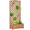 Outsunny 30" X 14" X 67" Raised Garden Bed Wood Planter With Trellis For Vine Climbing, To Grow Vege|Outsunny 30" X 14" X 67" Jardiniere Surelevee En Bois Avec Treillis Pour Les Plantes Grimpantes, Pou