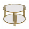 Jonas 31.5" Round Tempered Glass Coffee Table With Lower Shelf -  Transparent | Table Basse Ronde Jonas De 31,5" En Verre Trempe Avec Etagere Inferieure - Transparente