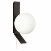 Dainolite Valemont 1 Light Wall Sconce Small Matte Black Opal White Glass Lamp|Petite applique murale Valemont de Dainolite en verre blanc opale, avec fini noir mat et 1 ampoule