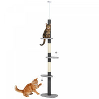 PawHut Floor to Ceiling Cat Tree with Scratching Posts, 88.5