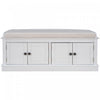 Daniel Solid Wood Storage Bench With 4-door Shoe Cabinet With Adjustable Shelves - White | Daniel Banc De Rangement En Bois Massif Avec Armoire A Chaussures A 4 Portes Et Etageres Reglables, Blanc