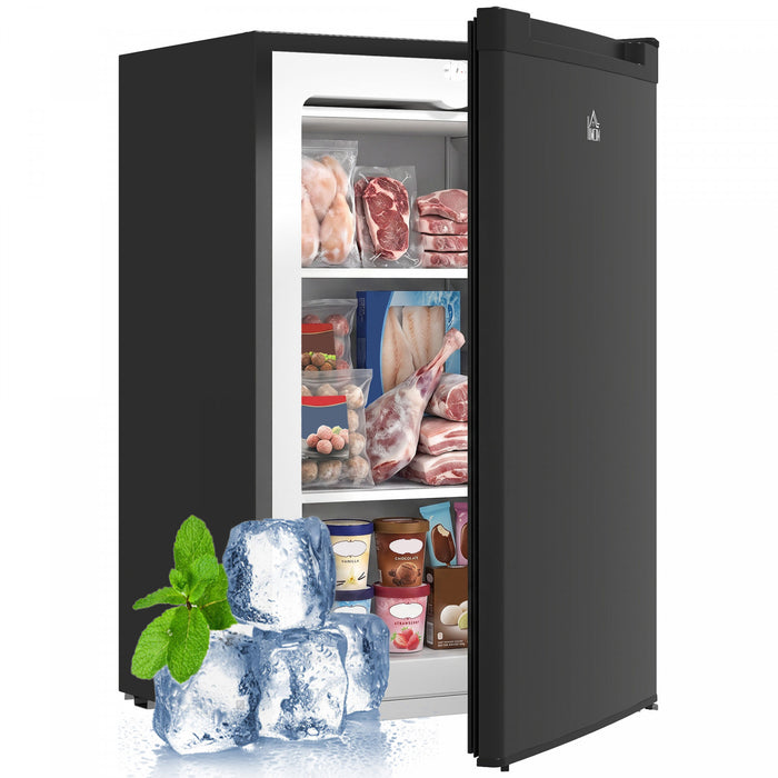 HOMCOM Compact Upright Freezer 3Cu.Ft Mini Freezer, Black