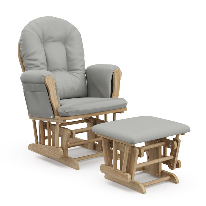 Storkcraft Hoop Glider and Ottoman - Natural/Light Gray