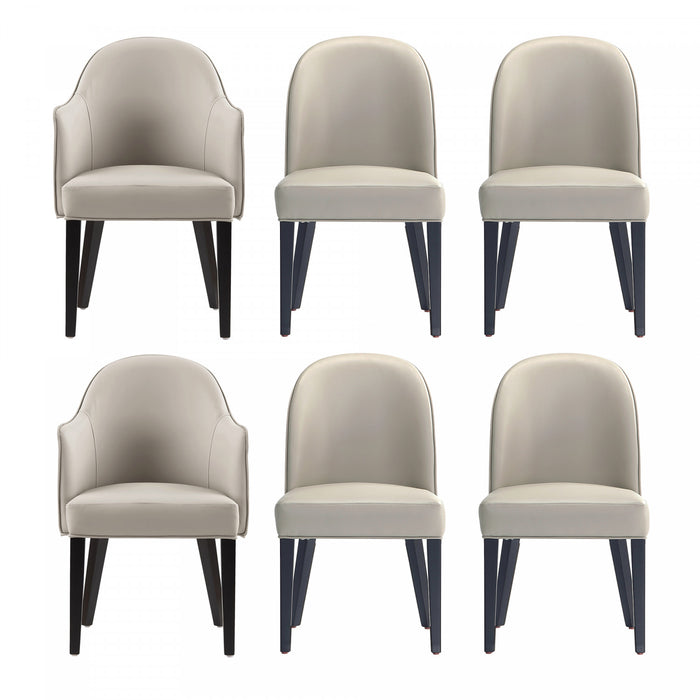 Hillman Modern 6-Piece Dining Chair Set in Light Gray