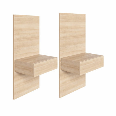 Nordika Milano Floating Nightstand Extension Panel Set Of 2 - Natural Blonde Oak|Ensemble 2 panneaux d’extension pour table de nuit flottante Milano Nordika - chêne blond naturel