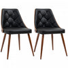 HOMCOM Modern Dining Chairs Set of 2, Solid Wood Back and Steel Legs