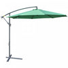 Outsunny 10ft Offset Patio Umbrella With Base, Hanging Parasol, Green