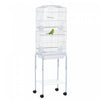 Pawhut 62" Bird Cage Budgie Cage With Wheels, Detachable Stand, Storage, White|Pawhut 62" Cage Pour Oiseaux Cacatoes Maison De Jeu Pinson Fournitures Pour Animaux Avec Roues Blanc