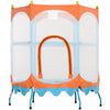 Qaba Trampoline for Kids, 4.6FT Toddler Trampoline Indoor Outdoor Mini Recreational Trampoline with Handlebar, Safety Enclosure Net, Birthday Gifts for Boy Girl, Blue
