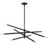 Dainolite Wand 8 Light Chandelier Large Matte Black Lamp|Grand lustre Wand de Dainolite avec fini noir mat et 8 ampoules