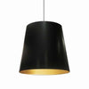 Dainolite Oversized Drum 1 Light Pendant Large Black/Gold Shade Lamp|Grand luminaire suspendu de Dainolite avec très grand abat-jour cylindrique noir et doré, et 1 ampoule