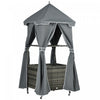 Outsunny Outdoor Towel Rack For Pool, Covered Pool Caddy, Grey