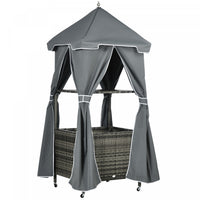 Outsunny Outdoor Towel Rack For Pool, Covered Pool Caddy, Grey