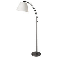 Dainolite Felix 1 Light Adjustable Floor Lamp Matte Black White Shade